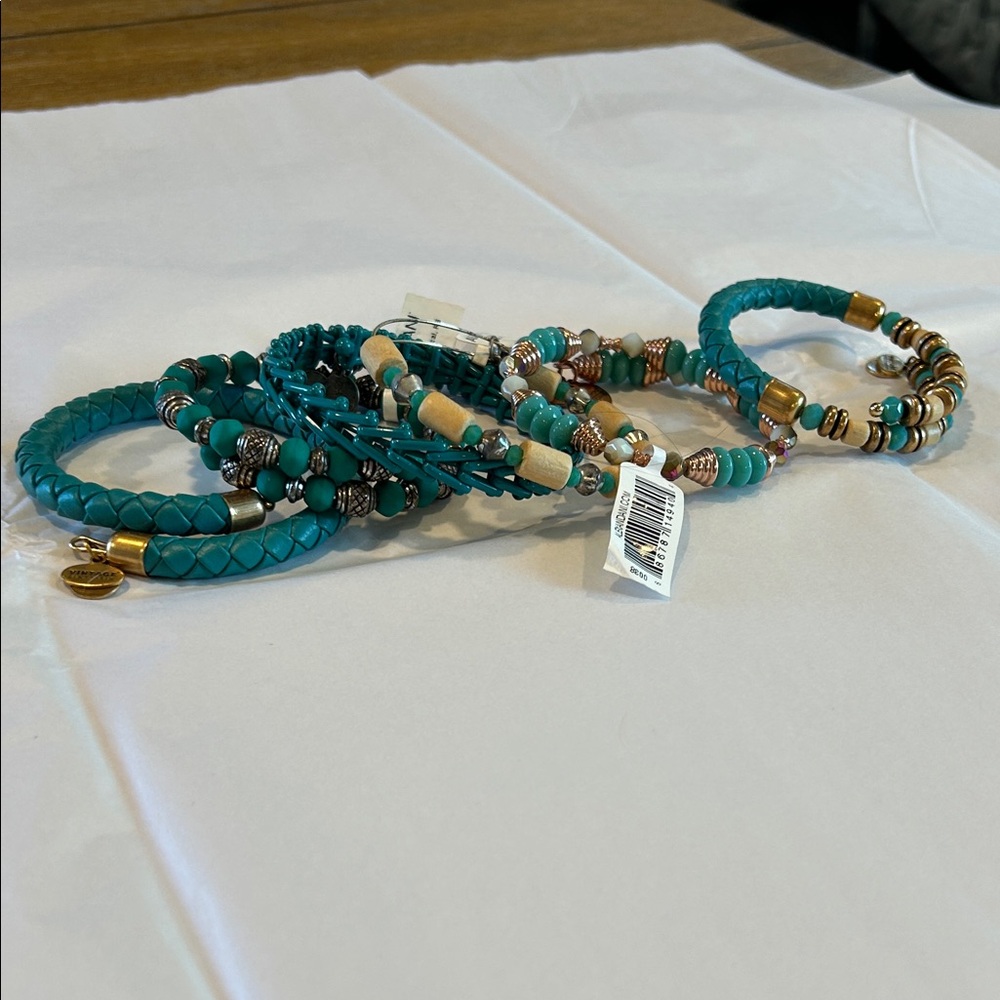 Alex and Ani Turquoise and Gold Bracelet Collection